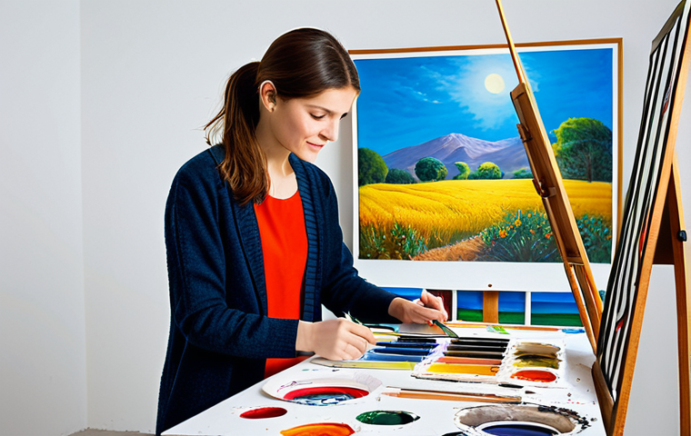 메타포를 활용한 스토리텔링 기법 - "A cozy library with warm lighting, bookshelves stretching to the ceiling, a person fully clothed re...