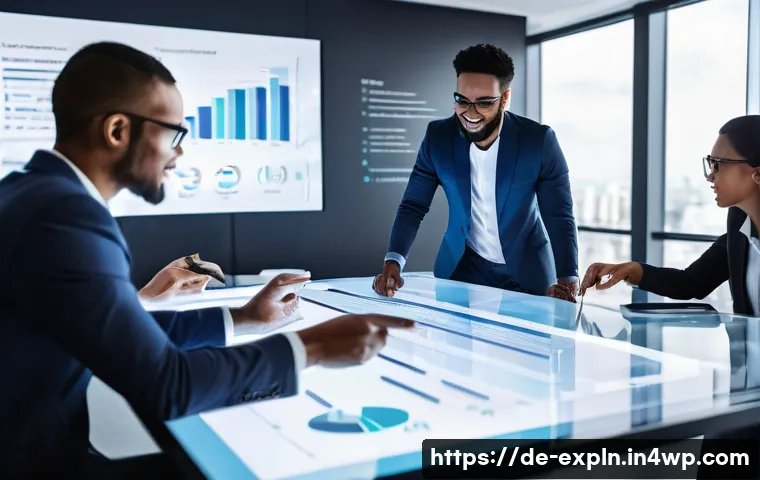 유추의 역할  비즈니스 모델 혁신 - **Prompt: Dynamic Business Adaptation**
    A group of diverse business professionals, men and women...