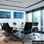 Home 23 유추를 통한 개념 모델링 기술 - A modern corporate meeting room in a sleek German office building, where a diverse group of professi...